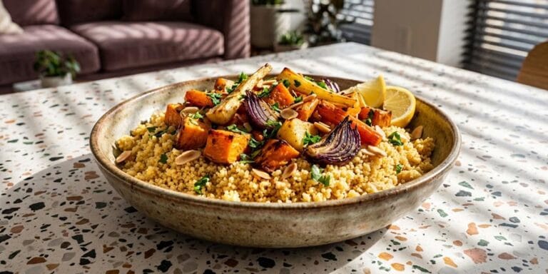 Kryddig couscous med rostade rotfrukter