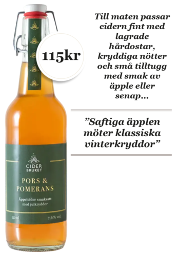 Ciderbruket Pors Pomerans Julkryddad appelcider