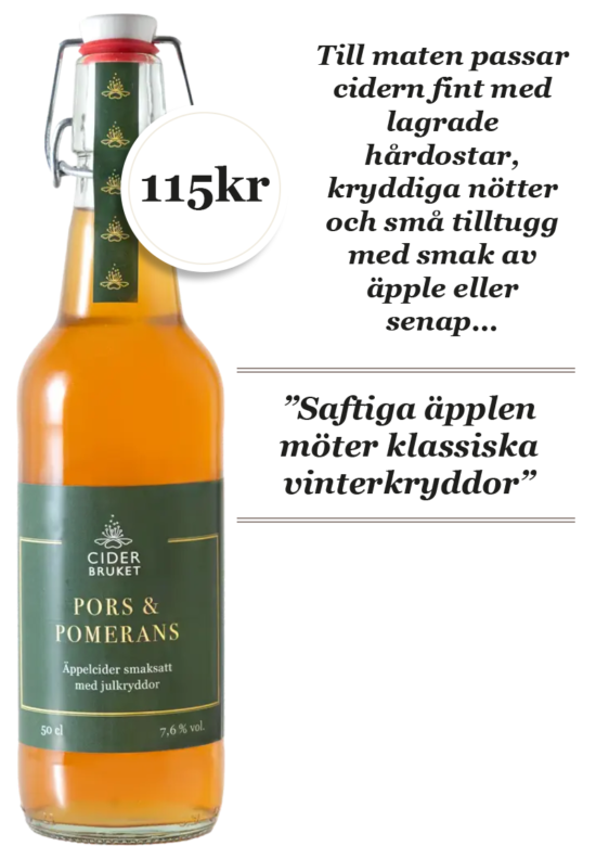 Ciderbruket Pors Pomerans Julkryddad appelcider