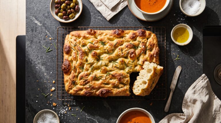 Focaccia med rosmarin och havssalt