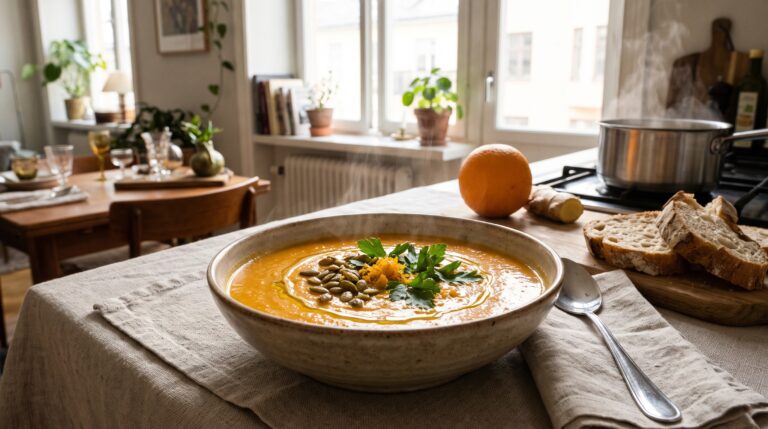 Rotfruktssoppa med ingefära och apelsin